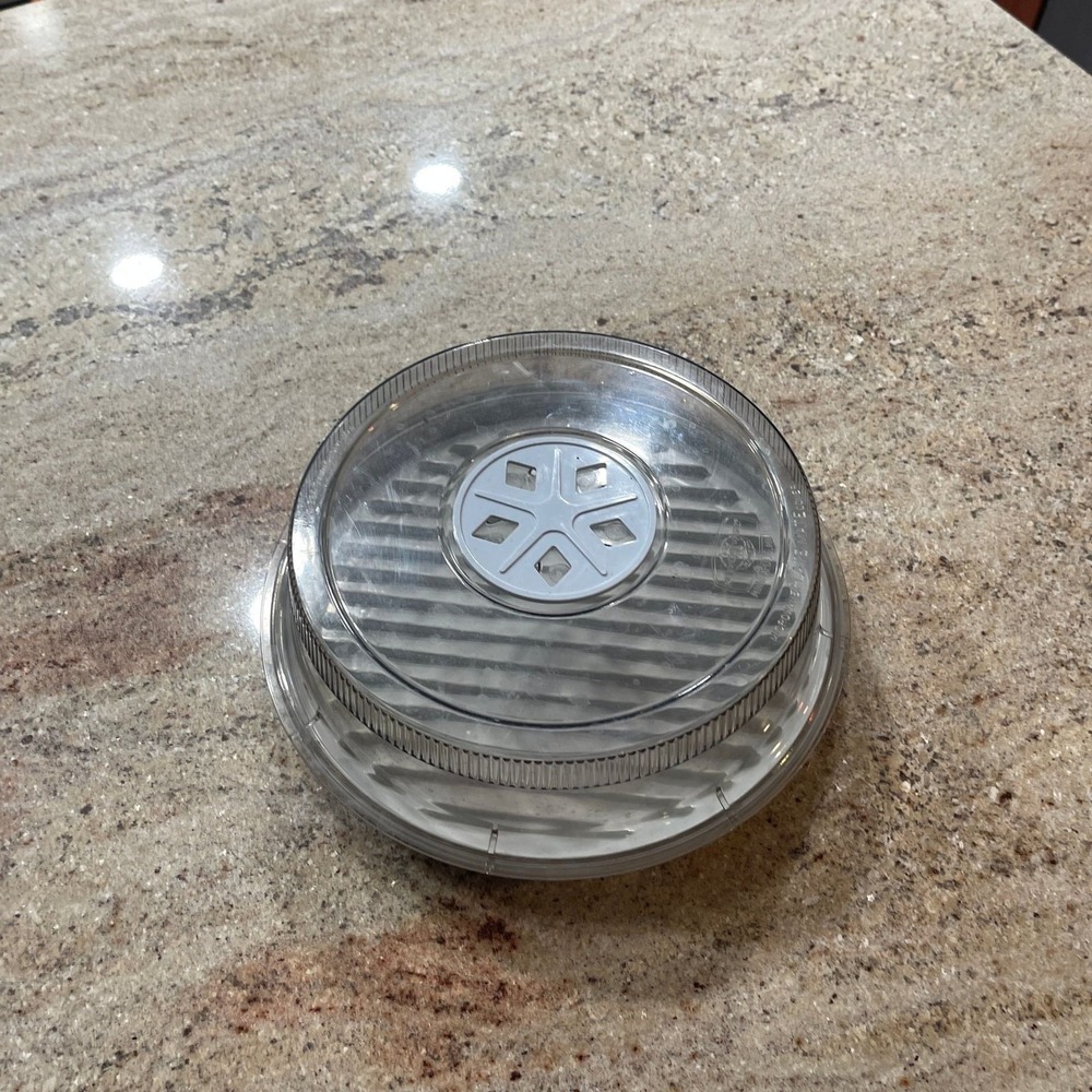Vintage Fire-King Clear Glass Ribbed Round Trivet with Handles